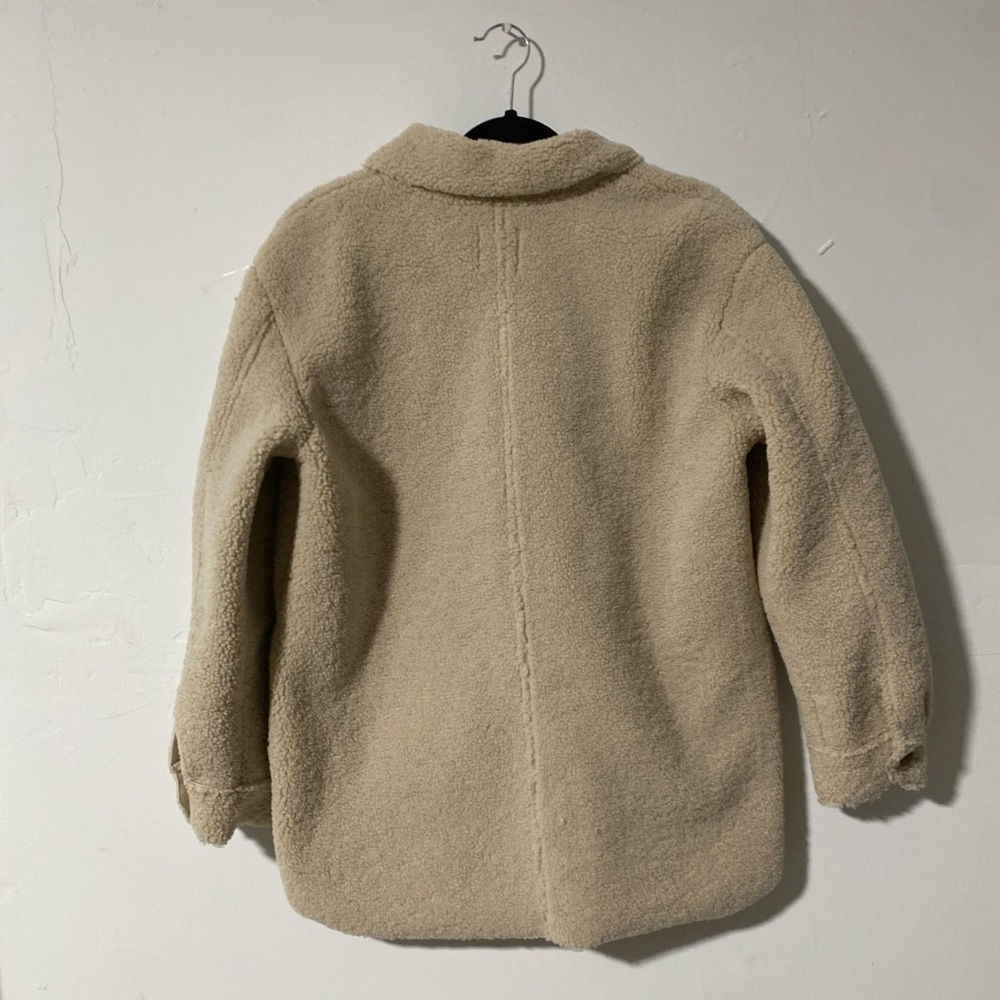 Joie Teddy Sherpa Oversized Button Up Jacket Shacket Cream Size M - Picture 3 of 8